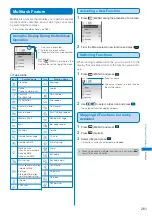 Предварительный просмотр 263 страницы Docomo FOMA SO902I User Manual