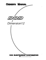 Preview for 1 page of DOD Dimension12 Owner'S Manual