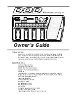 DOD TEC8 Owner'S Manual preview