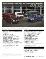 Dodge 2008 Sprinter Cargo Van Specification предпросмотр