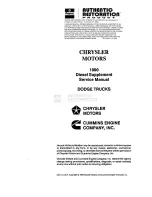 Предварительный просмотр 2 страницы Dodge D250 1990 Service Manual