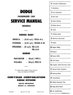 Предварительный просмотр 2 страницы Dodge DART PHOENIX 1960 Service Manual