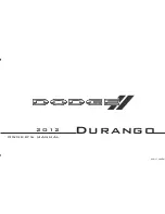 Предварительный просмотр 1 страницы Dodge Durango 2012 Owner'S Manual