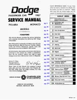 Preview for 2 page of Dodge Monaco 1967 Service Manual