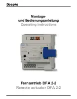 Doepke DFA 2-2 Operating Instructions Manual preview