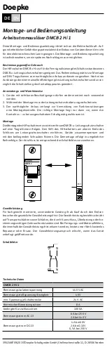 Doepke DMCB 2 Hi 1 Installation And Operating Instructions предпросмотр