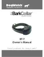 DogWatch The Bark Collar BT-7 Owner'S Manual preview