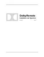 Preview for 1 page of Dolby Laboratories DolbyRemote DP569 Installation And Operation Manual