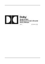 Preview for 1 page of Dolby Laboratories DP564 User Manual