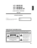 Preview for 1 page of Dolby Laboratories LC-19SB15U Operation Manual