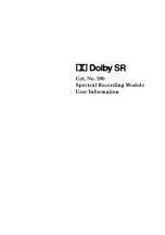 Preview for 1 page of Dolby Laboratories SR 280 User Information