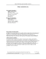 Preview for 2 page of Dolby Laboratories UEX/650 Installation Instructions Manual