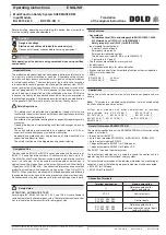 Предварительный просмотр 5 страницы DOLD 0055530 Operating Instructions Manual