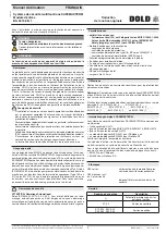 Preview for 9 page of DOLD 0056632 Operating Instructions Manual