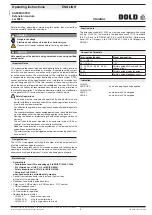 Preview for 3 page of DOLD Safemaster LG 5929 Operating Instructions Manual