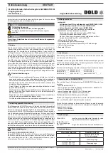 Preview for 1 page of DOLD SAFEMASTER M BG 5913.08/ 3 Series Operating Instructions Manual