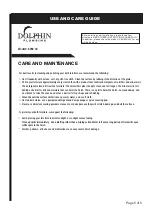 Preview for 5 page of Dolphin 8092-30 Use And Care Manual