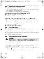 Предварительный просмотр 13 страницы Dometic 9600003262 Installation And Operating Manual