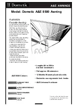 Preview for 1 page of Dometic A&E 8500 Series Installation Manual