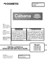 Preview for 1 page of Dometic Cabana Lightweight RV Dome Awning Installation And Operation Instructions Manual