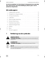 Preview for 71 page of Dometic MAGICCOMFORT MSH60 Installation And Operating Manual