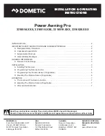 Предварительный просмотр 1 страницы Dometic Power Awning Pro 3316554 Series Installation & Operating Instructions Manual