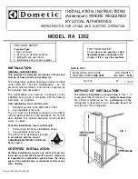 Preview for 8 page of Dometic RA1302 and Installation And Operating Instructions Manual