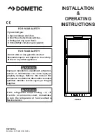 Предварительный просмотр 1 страницы Dometic RM 4601 Installation & Operating Instructions Manual