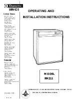 Dometic RM211 Operating And Installation Instructions preview