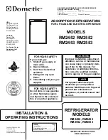 Preview for 1 page of Dometic RM2452 Installation & Operating Instructions Manual