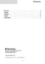 Preview for 2 page of Dometic Type I Operating Manual