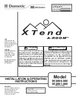 Dometic X-TEND A-ROOM Installation & Operating Instructions Manual предпросмотр