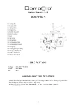 Предварительный просмотр 5 страницы DomoClip BP 61071 Instruction Manual