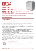 Предварительный просмотр 1 страницы Domus Ventilation HRXE-AURA Installation Instructions Manual