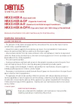 Domus Ventilation HRXE-HERA Installation Instructions Manual preview