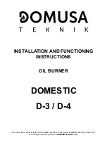 Предварительный просмотр 1 страницы DOMUSA TEKNIK Domestic D-3 Installation Instructions Manual