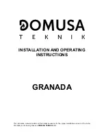 Предварительный просмотр 1 страницы DOMUSA TEKNIK granada Installation And Operating Instructions Manual