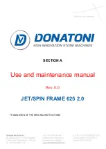 Preview for 1 page of DONATONI JET FRAME 625 2.0 Use And Maintenance Manual