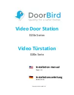 DoorBird D20x Series Installation Manual preview