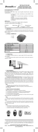 Предварительный просмотр 2 страницы DoorHan DHRE-2 Installation And Operation Manual