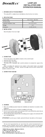 Предварительный просмотр 2 страницы DoorHan LAMP-LED Installation And Operation Manual