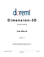 Предварительный просмотр 1 страницы Doremi Dimension-3D User Manual