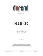 Preview for 1 page of Doremi H2S-30 User Manual