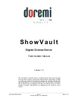 Doremi ShowVault Installer Manual предпросмотр