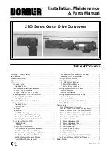 Dorner 2100 Series Installation, Maintenance & Parts Manual preview