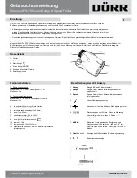 Preview for 2 page of Dorr Danubia RFS-700 Instruction Manual