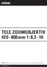 Preview for 14 page of DÖRR Telephoto Zoom Lens 420-800mm 1:8,3-16 Instruction Manual