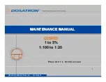 Preview for 1 page of dosatron D25RE5 Maintenance Manual