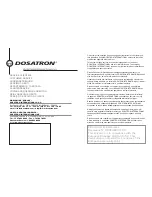 Preview for 2 page of dosatron D3 GL 10 Owner'S Manual