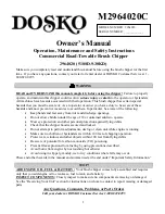 Preview for 1 page of DOSKO M2964020C Owner'S Manual